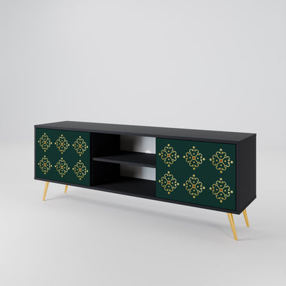 Mobile TV ROYAL MEDALLION a 2 ante con finitura nera