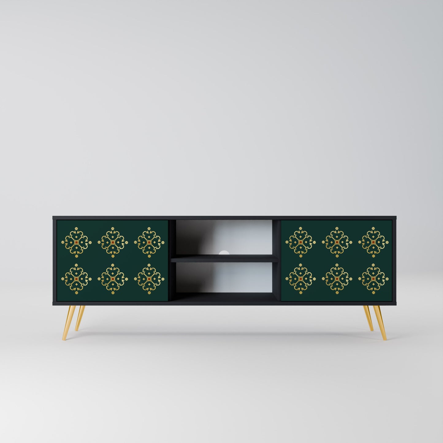 Mobile TV ROYAL MEDALLION a 2 ante con finitura nera
