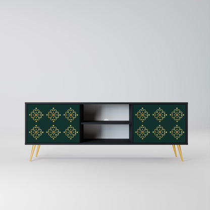 Mobile TV ROYAL MEDALLION a 2 ante con finitura nera