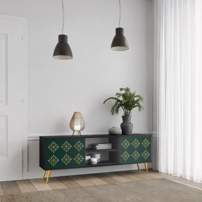 Mobile TV ROYAL MEDALLION a 2 ante con finitura nera