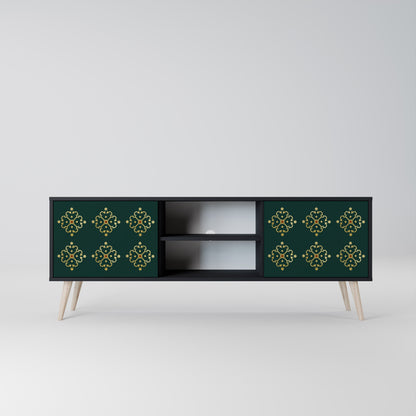 Mobile TV ROYAL MEDALLION a 2 ante con finitura nera