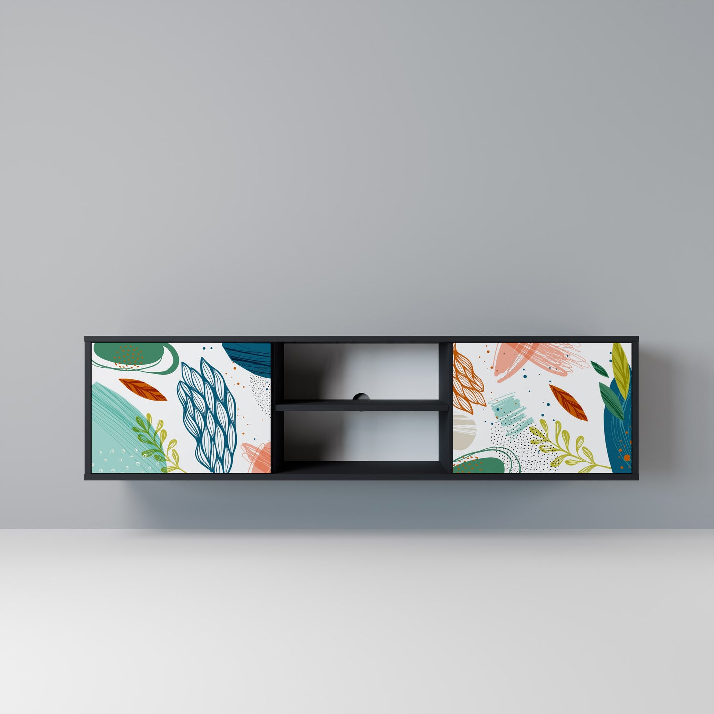 BOTANICAL HURRICANE Mobile TV a 2 Ante in Finitura Nera