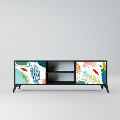 BOTANICAL HURRICANE 2-Door TV Stand in Black Finish