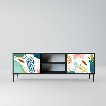 BOTANICAL HURRICANE 2-Door TV Stand in Black Finish