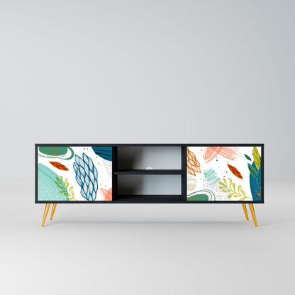 BOTANICAL HURRICANE 2-Door TV Stand in Black Finish