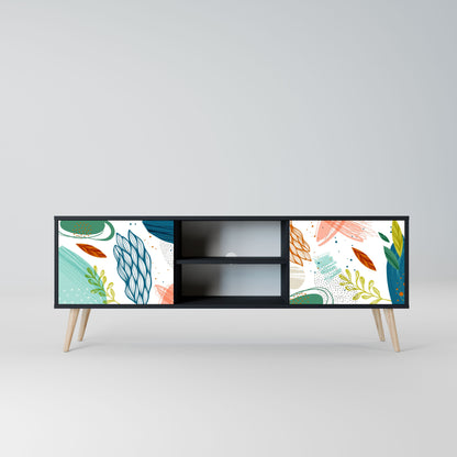 BOTANICAL HURRICANE 2-Door TV Stand in Black Finish