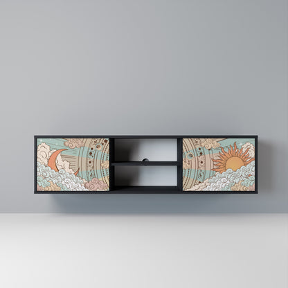 MYSTICAL STRUCTURE Mobile TV a 2 Ante in Finitura Nera