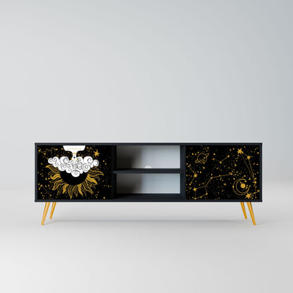 STELLAR CONSTELLATIONS 2-Door TV Stand in Black Finish