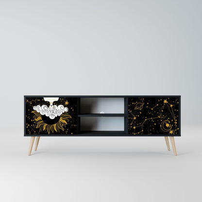 STELLAR CONSTELLATIONS 2-Door TV Stand in Black Finish