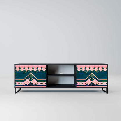 ROYAL COMPOSITION 2-Door TV Stand in Black Finish