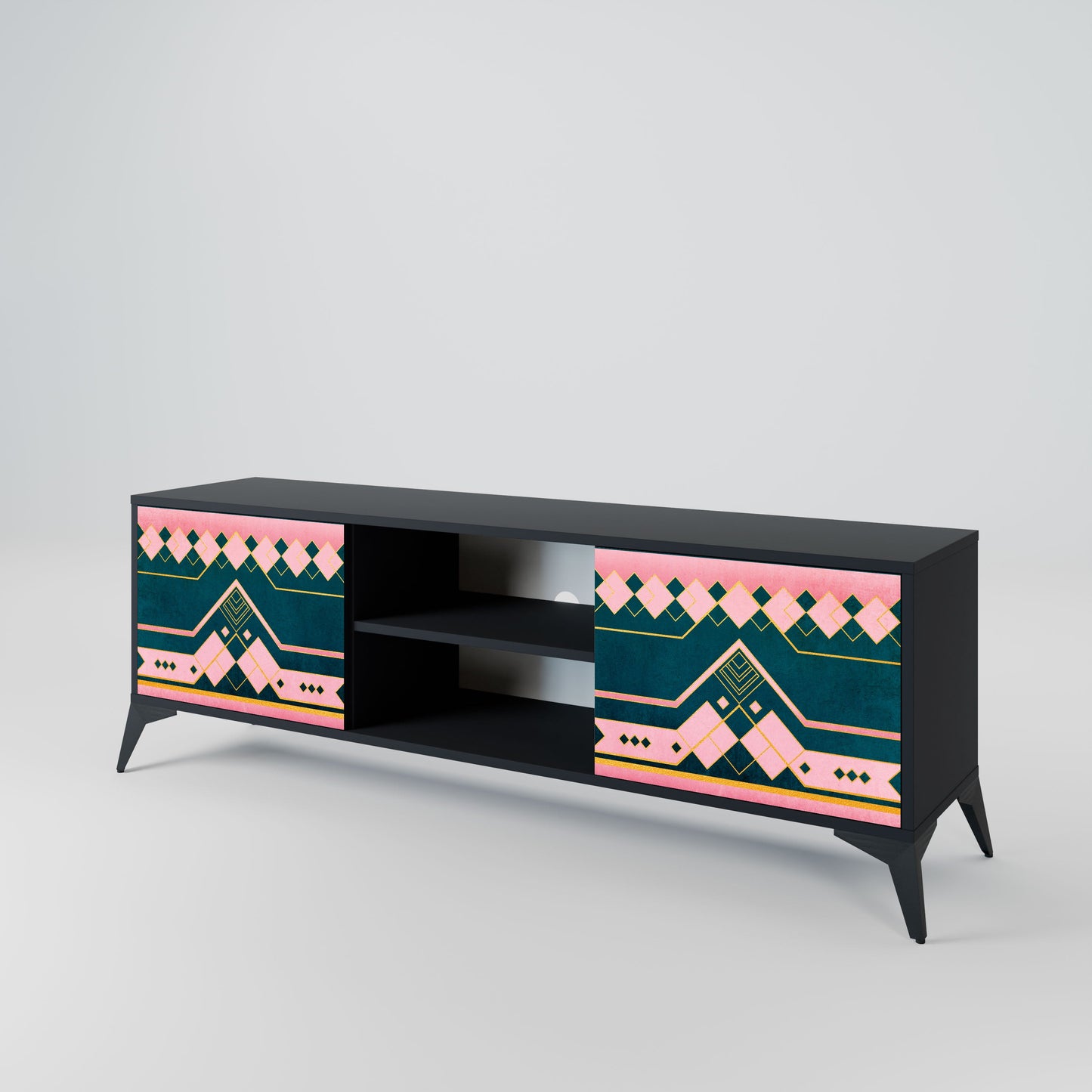 ROYAL COMPOSITION 2-Door TV Stand in Black Finish