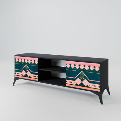 ROYAL COMPOSITION 2-Door TV Stand in Black Finish