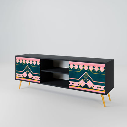 ROYAL COMPOSITION 2-Door TV Stand in Black Finish