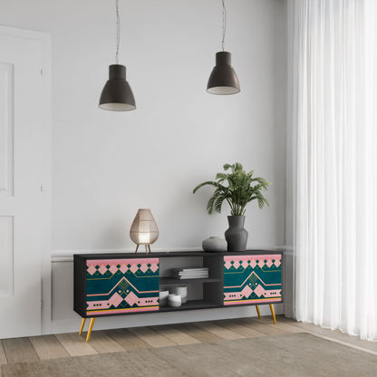 ROYAL COMPOSITION 2-Door TV Stand in Black Finish