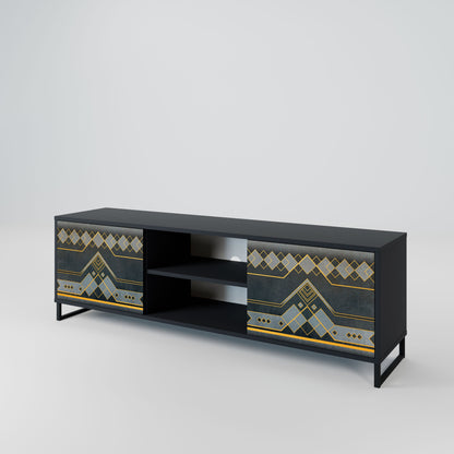 ROYAL ORDINARINESS 2-Door TV Stand in Black Finish