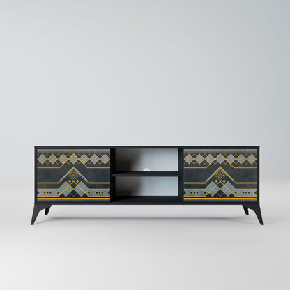 ROYAL ORDINARINESS 2-Door TV Stand in Black Finish