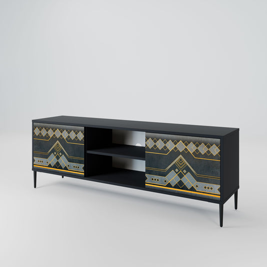 ROYAL ORDINARINESS 2-Door TV Stand in Black Finish