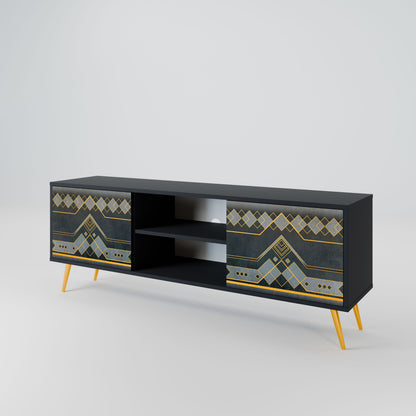 ROYAL ORDINARINESS 2-Door TV Stand in Black Finish
