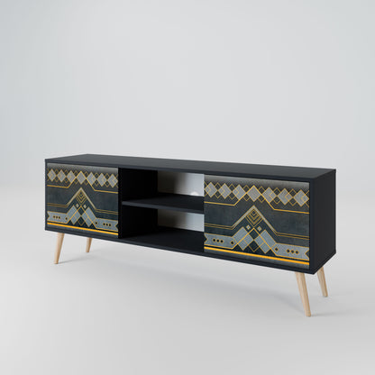 ROYAL ORDINARINESS 2-Door TV Stand in Black Finish