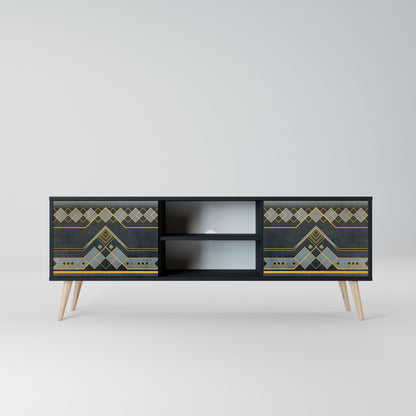 ROYAL ORDINARINESS 2-Door TV Stand in Black Finish