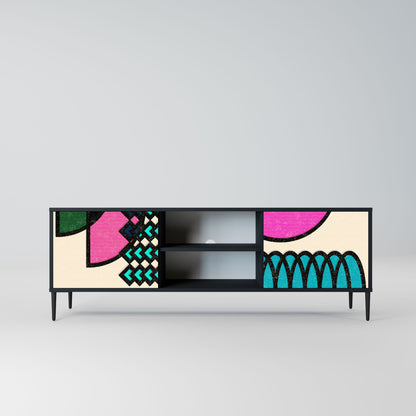 Mobile TV GEOMETRIC RHAPSODY a 2 ante con finitura nera