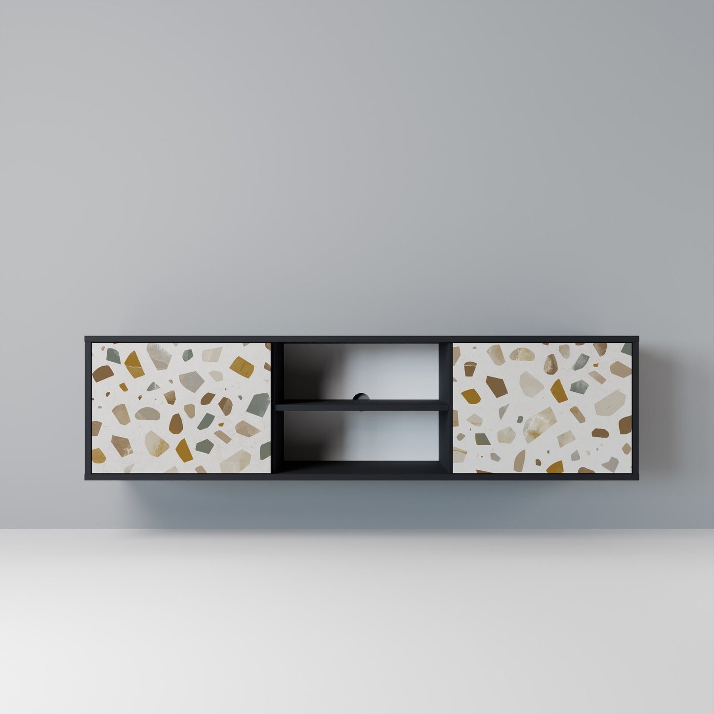 PIECES OF TOMORROW Mobile TV a 2 Ante in Finitura Nera