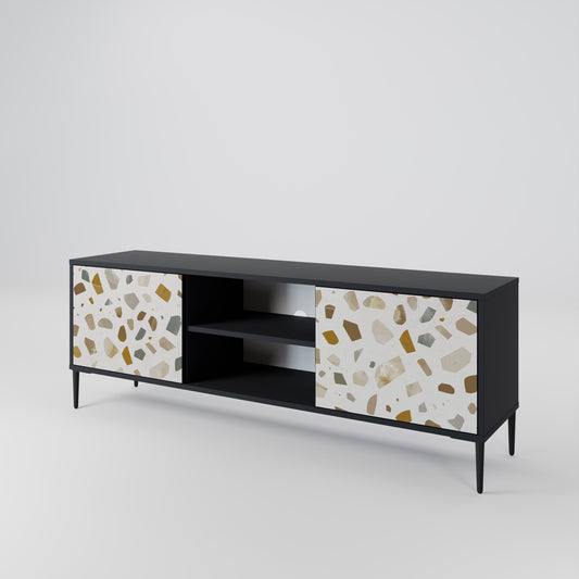 PIECES OF TOMORROW Mobile TV a 2 ante con finitura nera