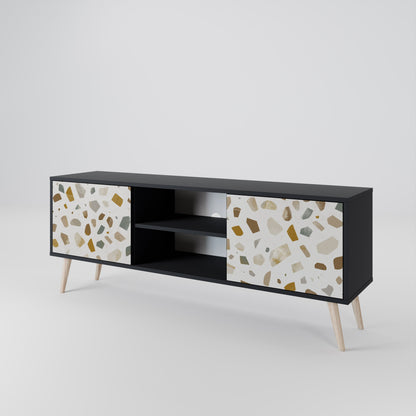 PIECES OF TOMORROW Mobile TV a 2 ante con finitura nera