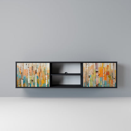 BIRCH KALEIDOSCOPE 2-Door TV Stand in Black Finish