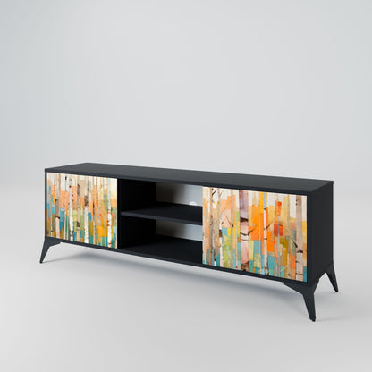 BIRCH KALEIDOSCOPE 2-Door TV Stand in Black Finish