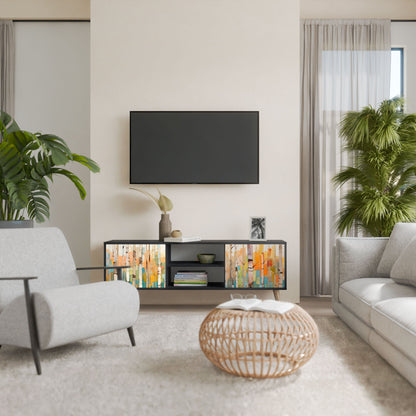 BIRCH KALEIDOSCOPE 2-Door TV Stand in Black Finish