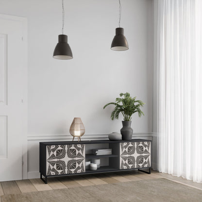 MONOCHROME NEXUS 2-Door TV Stand in Black Finish