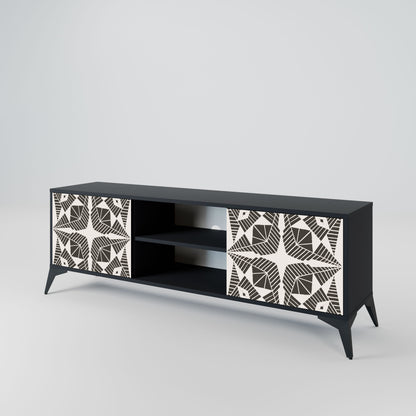 MONOCHROME NEXUS 2-Door TV Stand in Black Finish