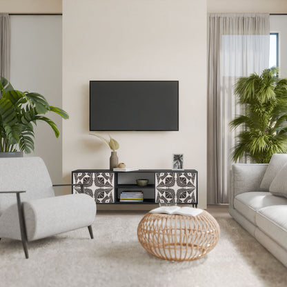 MONOCHROME NEXUS 2-Door TV Stand in Black Finish