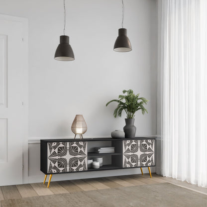 MONOCHROME NEXUS 2-Door TV Stand in Black Finish