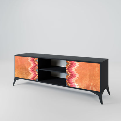 INDIAN FOLK 2-Door TV Stand in Black Finish