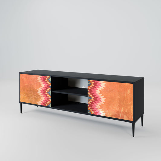 INDIAN FOLK 2-Door TV Stand in Black Finish