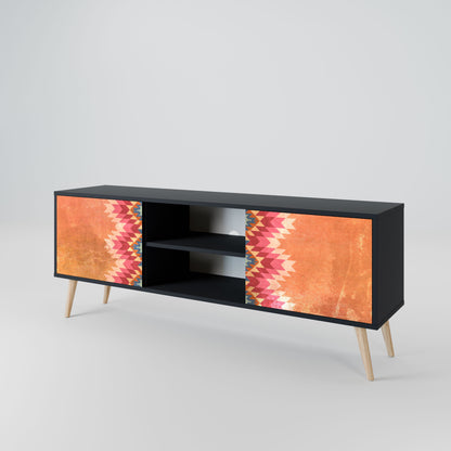 INDIAN FOLK 2-Door TV Stand in Black Finish