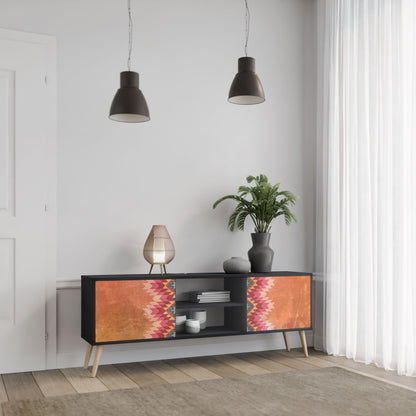 INDIAN FOLK 2-Door TV Stand in Black Finish