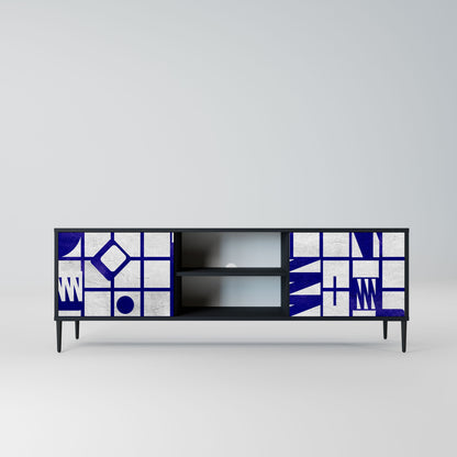 THE RIGHT PLACES 2-Door TV Stand in Black Finish