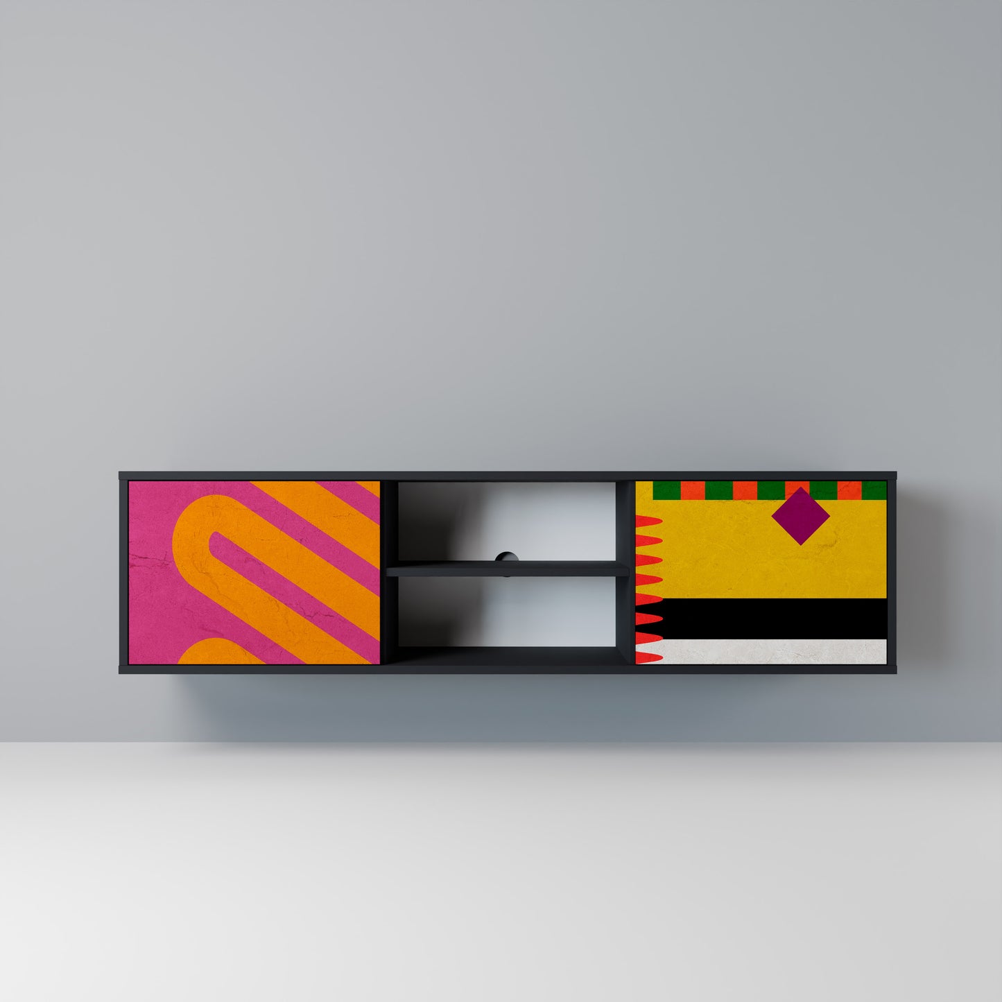 VIVID ART Mobile TV a 2 Ante in Finitura Nera