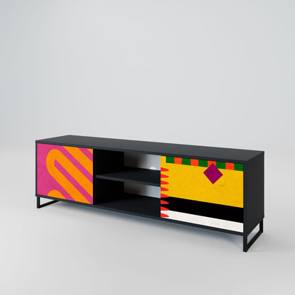 VIVID ART 2-Door TV Stand in Black Finish