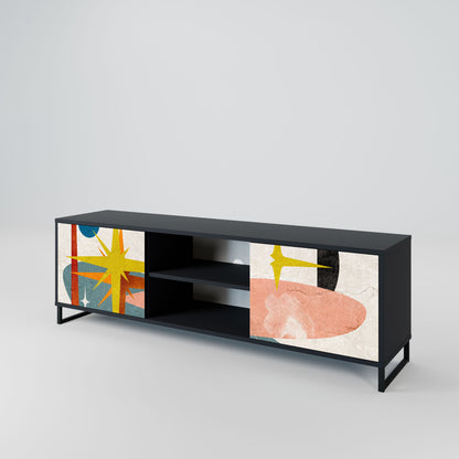 INTERSTELLAR VIBES 2-Door TV Stand in Black Finish
