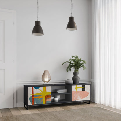 INTERSTELLAR VIBES 2-Door TV Stand in Black Finish