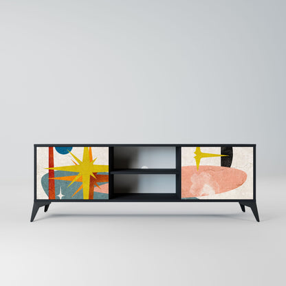 INTERSTELLAR VIBES 2-Door TV Stand in Black Finish