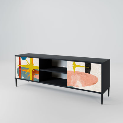 INTERSTELLAR VIBES 2-Door TV Stand in Black Finish