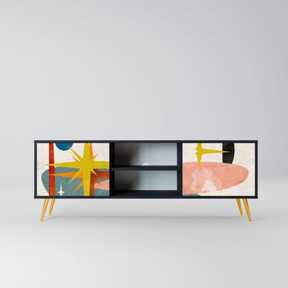 INTERSTELLAR VIBES 2-Door TV Stand in Black Finish