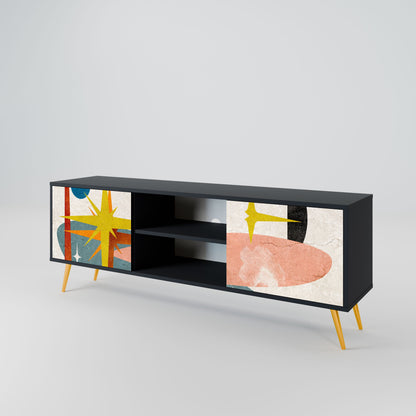 INTERSTELLAR VIBES 2-Door TV Stand in Black Finish