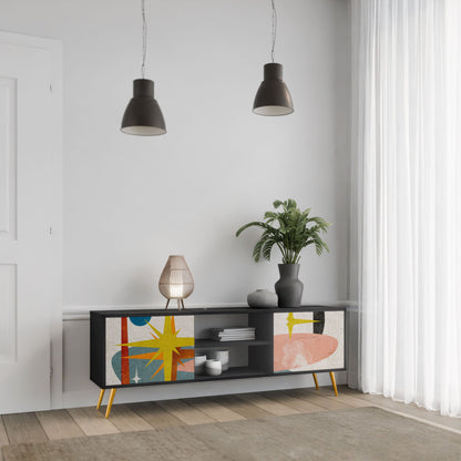 INTERSTELLAR VIBES 2-Door TV Stand in Black Finish
