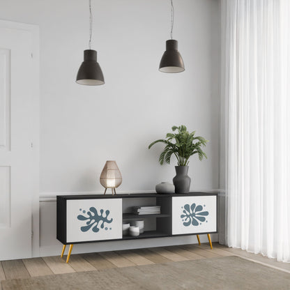 WONDERLAND VEGETATION 2-Door TV Stand in Black Finish
